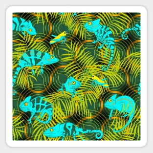 Lost in the woods - Chameleon truchet turquoise Sticker